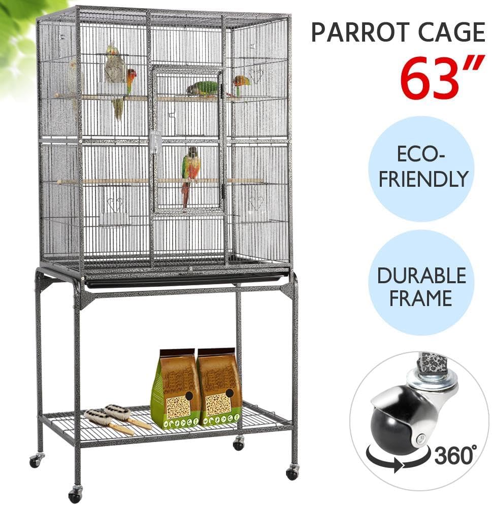 Yaheetech 63" Detachable Parrot Cage with Stand for Cockatiel Conure Lovebird J423