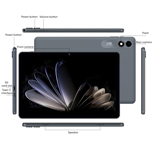 Android 14 Tablet 64GB, 10.1 inch, Octa-Core with Keyboard Case P5598