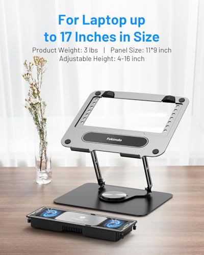 Laptop Cooling Stand with 360° Rotation and Detachable Thermoelectric Cooler A4721