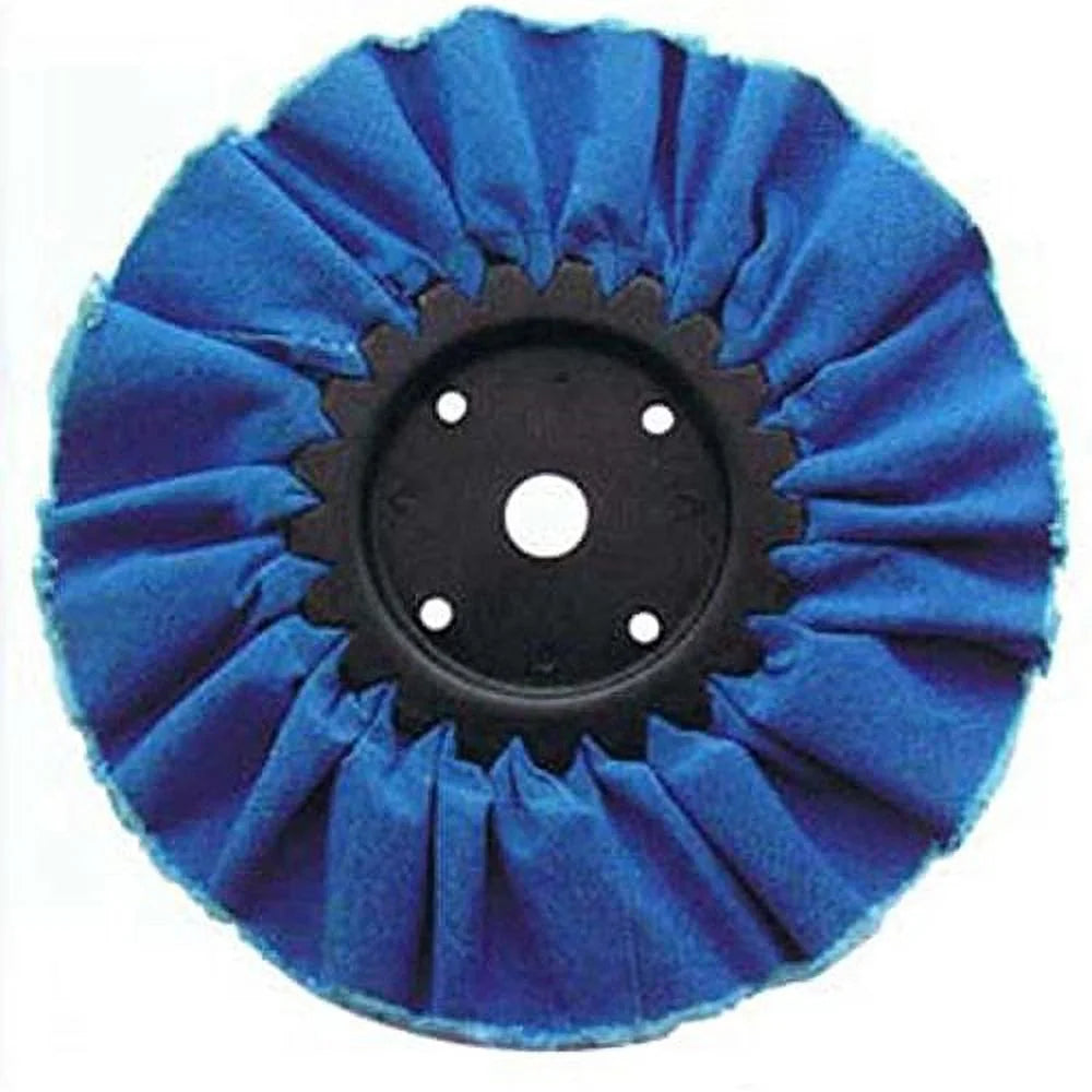 6" Blue Treated Airway Buff - 5/8" & 1/2" Arbor