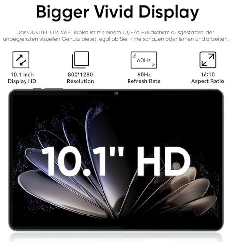 Android 14 Tablet 64GB, 10.1 inch, Octa-Core with Keyboard Case P5598