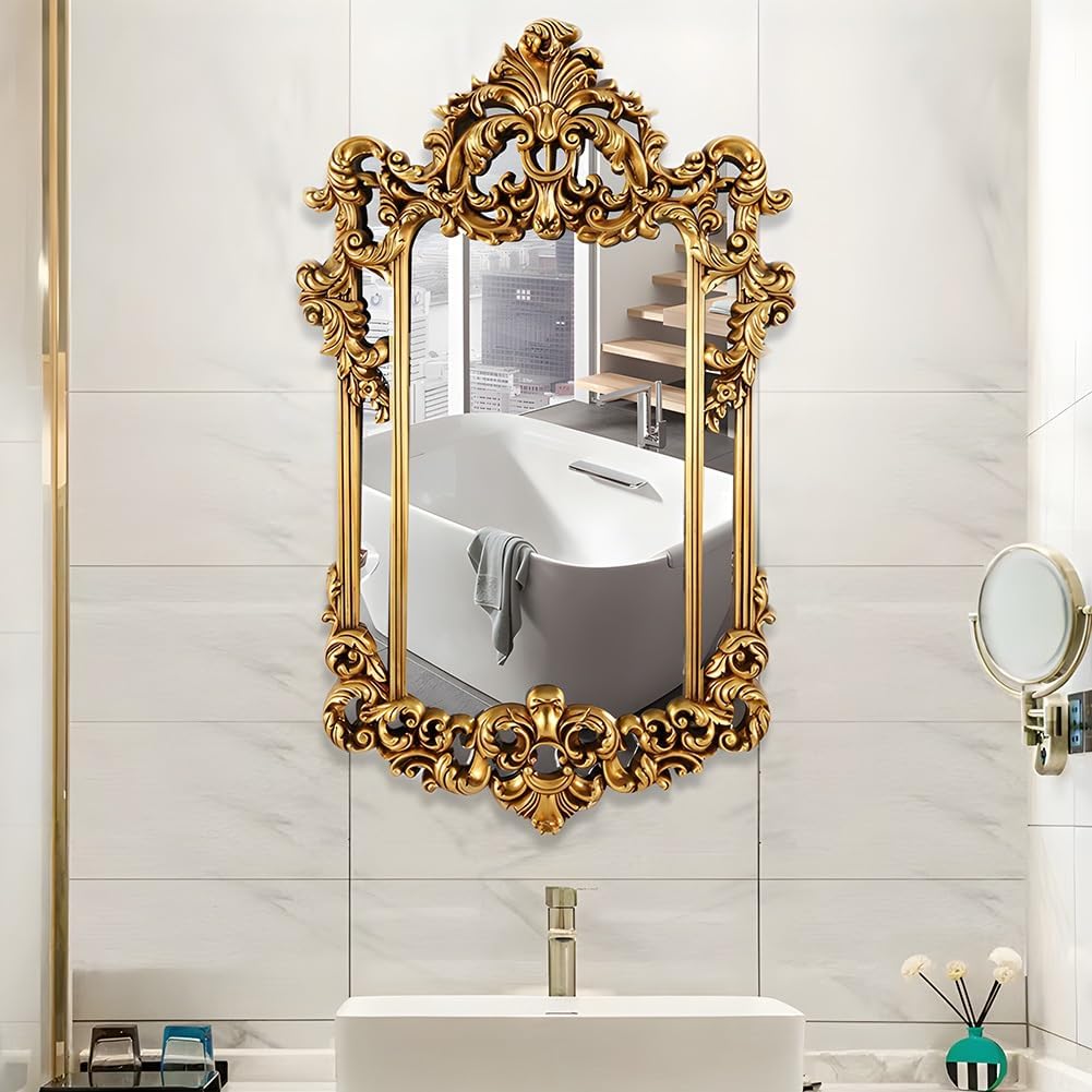 SOYDAN Antique Ornate Gold Wall Mirror with Resin Frame H8264
