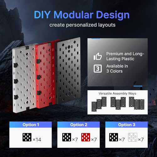 PEGZONE Controller and Headphone Holder Wall Mount, Modular Gaming Pegboard with Accessories, Black & Red R81990