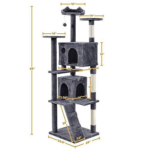 Yaheetech 54in Cat Tree Tower Condo Furniture with Scratch Post Y196
