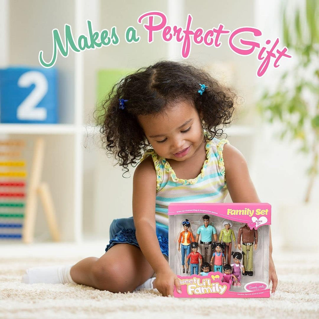 Beverly Hills Doll Collection Sweet Li'l Family Hispanic Dollhouse People Set of 9 B950158