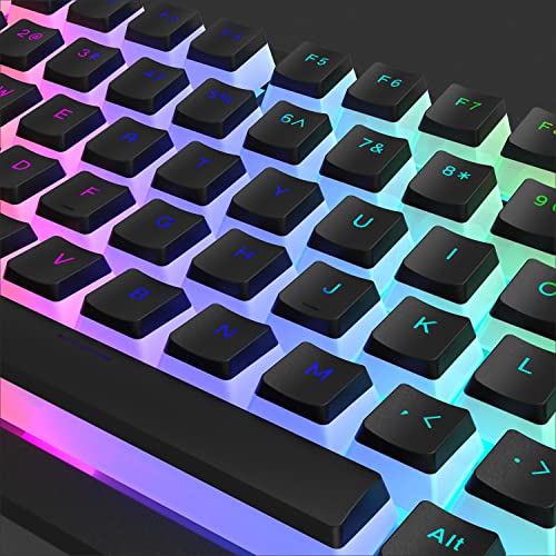 Womier Pudding Keycaps PBT 165 Keys Shine Through OEM Profile Black K98162