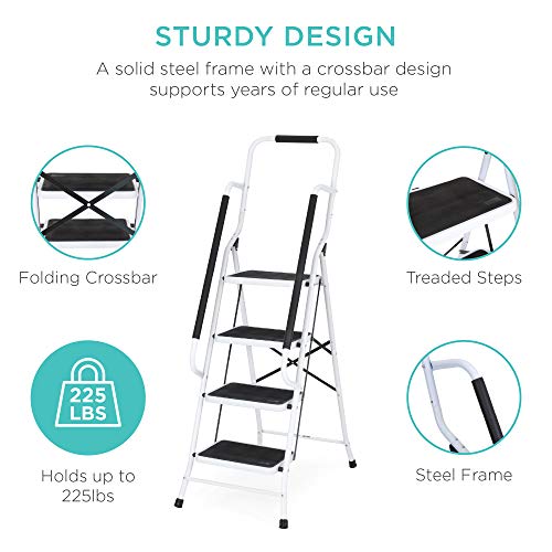 Best Choice Products 4-Step Folding Ladder with Padded Hand Grips O490