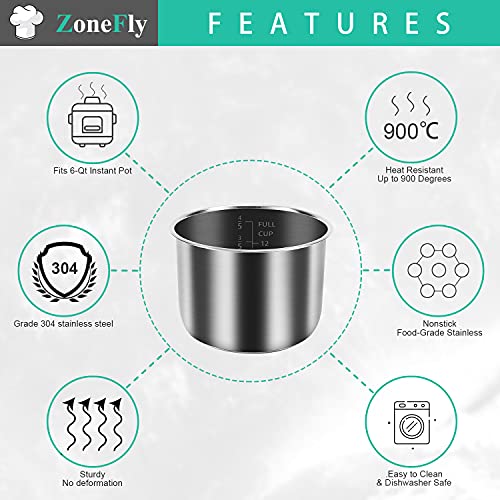 8Qt Power Cooker XL Replacement Inner Pot Stainless Steel Compatible with PPC772 PPC780 WAL3 O34984