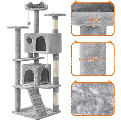 Yaheetech 54in Cat Tree Tower Condo Furniture with Scratch Post Y196