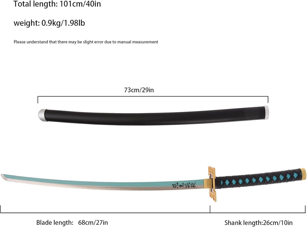 Demon Slayer Sword 40 Inch Tokitou Muichirou Real Metal Katana R954037