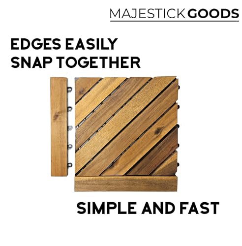 Acacia Hardwood Interlocking Deck Tile Edge - Straight 8 Pack J4844