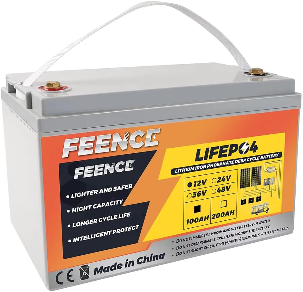 12V 100Ah LiFePO4 Battery 1280Wh lithium batteries 12v 100A BMS,over 7000+ Rechargeable Cycles, Support in 4S/8P, for RV,Camper, Solar, Home Energy Storage, Trolling Motors, Boats, off-grid etc