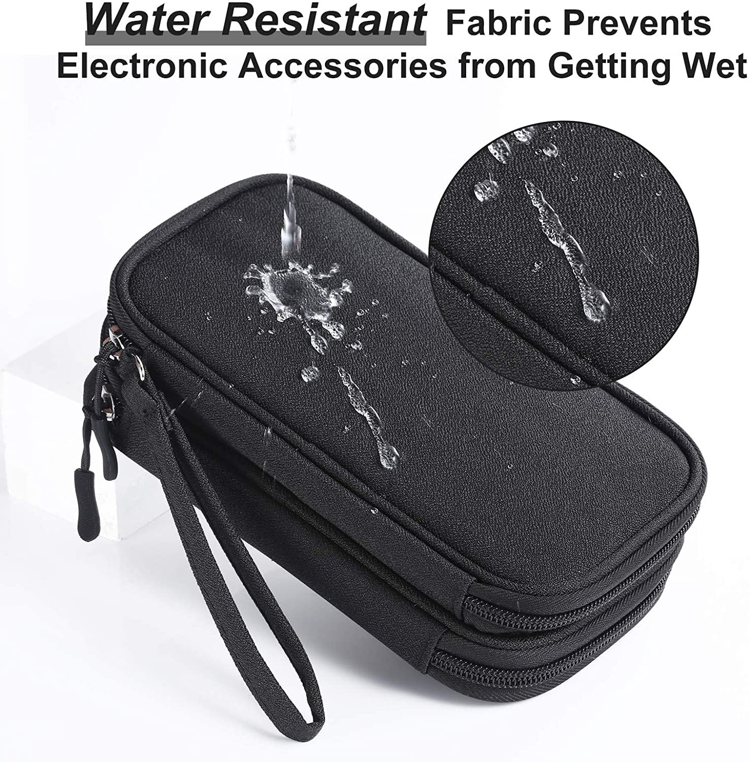 Travel Electronics Organizer Pouch Light Grey Storage Bag B895