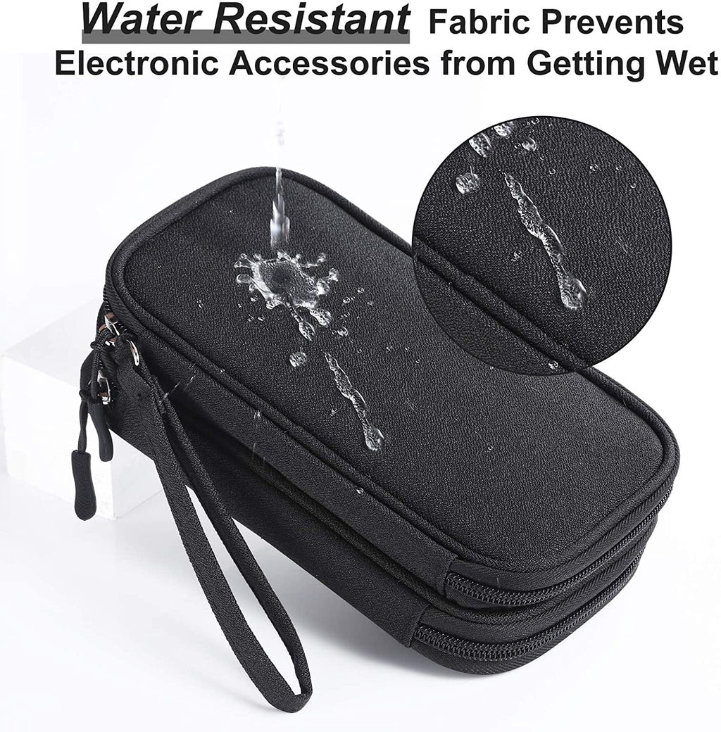 Misty Blue Cable Organizer Bag for Travel, Medium Tech Pouch D8774