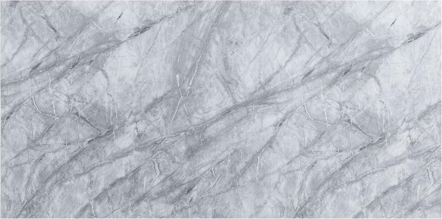 Acme Destry Dining Table Faux Marble Top Mirrored Silver N3023