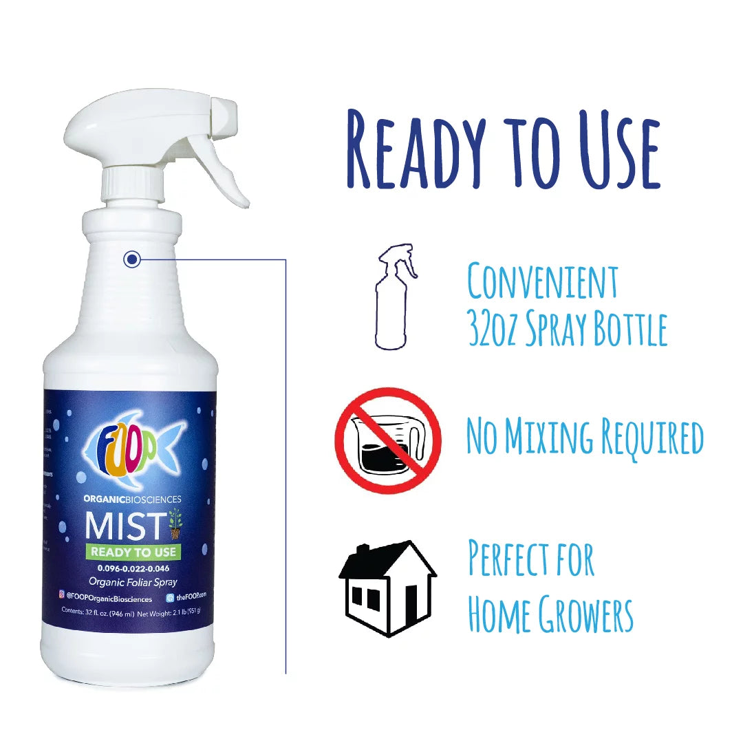 FOOP Mist Organic Foliar Spray for Plant Growth, 32oz 2 Pack Z7464