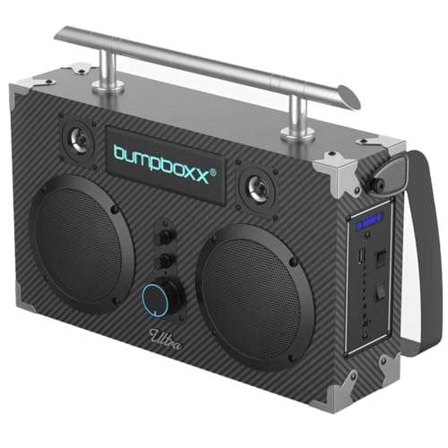 Bumpboxx Bluetooth Boombox Ultra | Retro Boombox with Bluetooth Speaker | includes Rechargeable Lithium Battery and Carrying Strap | Easy to Carry | NYC Graffiti