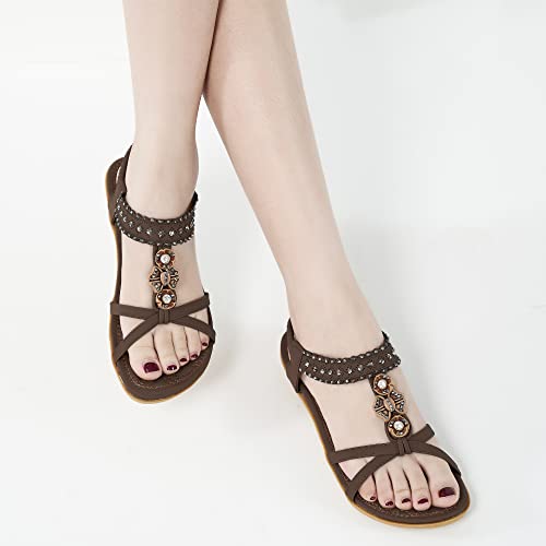 Alicegana Women's Sandals Non-Slip Casual Summer Beach Flats Q323621