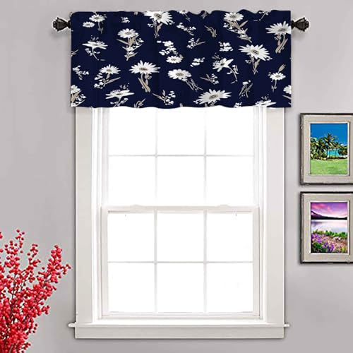 CAPSCEOLL Valances Curtain Paisley Floral Kitchen Rod Pocket Short Panels 52X18 R71743