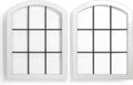 Barnyard Designs 15.75x20.5 Rustic Wood and Metal Farmhouse Window Frame Wall Decor, Wooden Cathedral Window Pane Arch Wall Décor, White (2)
