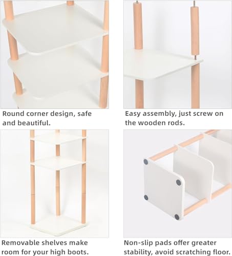 8 Tier Vertical Shoe Rack for Entryway, Narrow Storage Stand W197