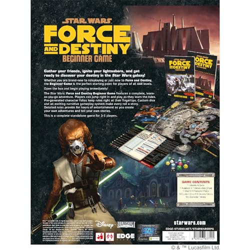 EDGE Studio Star Wars Force and Destiny Beginner Game Sci-Fi Roleplaying Game, Ages 10+, 3-5 Players M803236