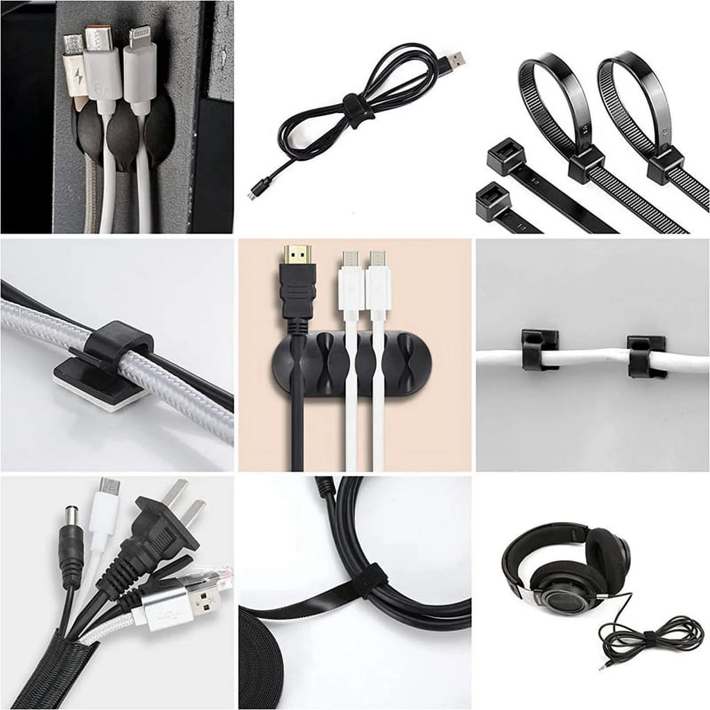 Cable Management Organizer Kit 173 Pcs with Adhesive Clips and Cable Ties Z497689