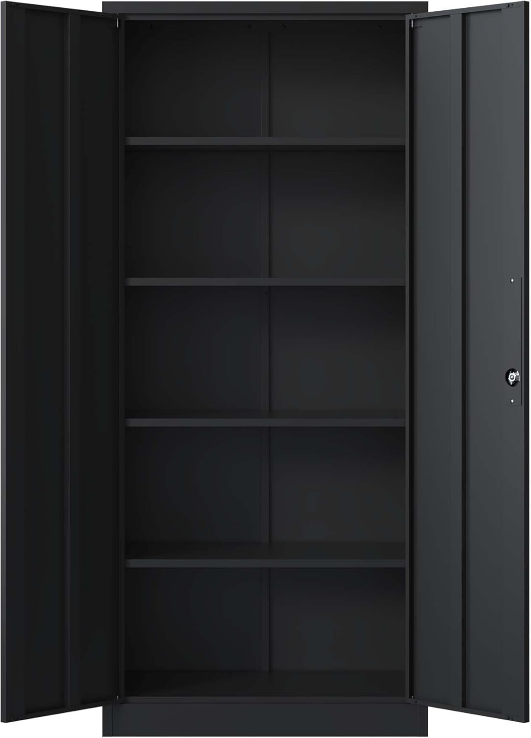 71" Metal Garage Storage Cabinet with Locking Doors and 4 Shelves, Black F83856