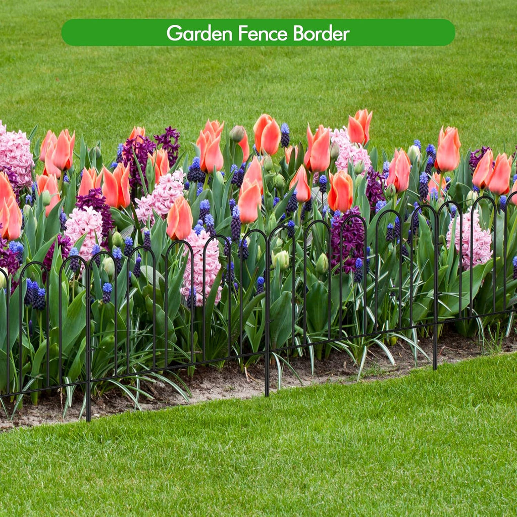 Rustproof Metal Garden Fence 7 Panels 10ft Animal Barrier V876323
