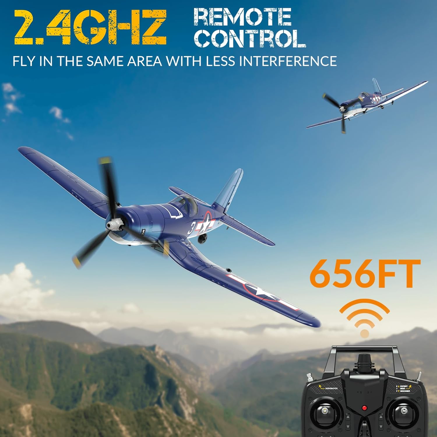 VOLANTEXRC RC Plane F4U Corsair 4-CH Remote Control Airplane for Adults X21225