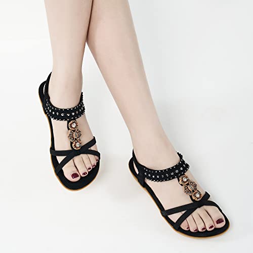 Alicegana Women's Sandals Non-Slip Casual Summer Beach Flats Q323621