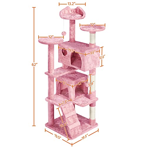 Yaheetech 54in Cat Tree Tower Condo Furniture with Scratch Post Y196