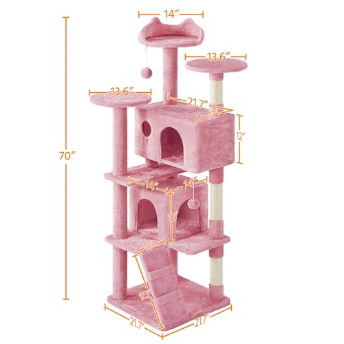 Yaheetech 54in Cat Tree Tower Condo Furniture with Scratch Post Y196