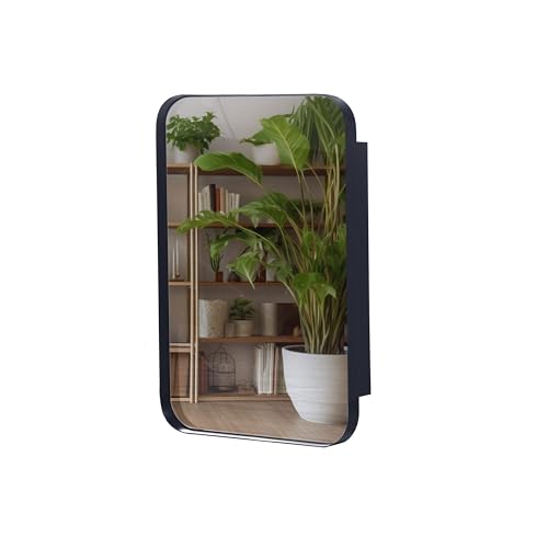 Recessed Metal Framed Medicine Cabinet with Mirror and Adjustable Shelves, White K9160