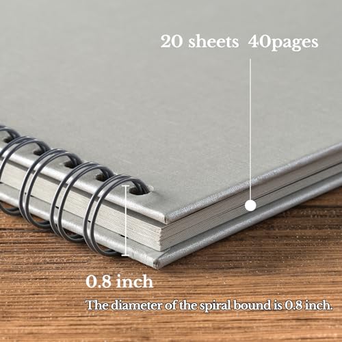 potricher 10 x 10 Inch DIY Scrapbook Album 40 Pages Hardcover Kraft Paper U1353