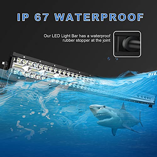 20 Inch 420W Triple Row LED Light Bar Combo Beam with 4 Inch 60W Fog Lights Wiring Kit for Trucks ATV UTV Jeep Y598