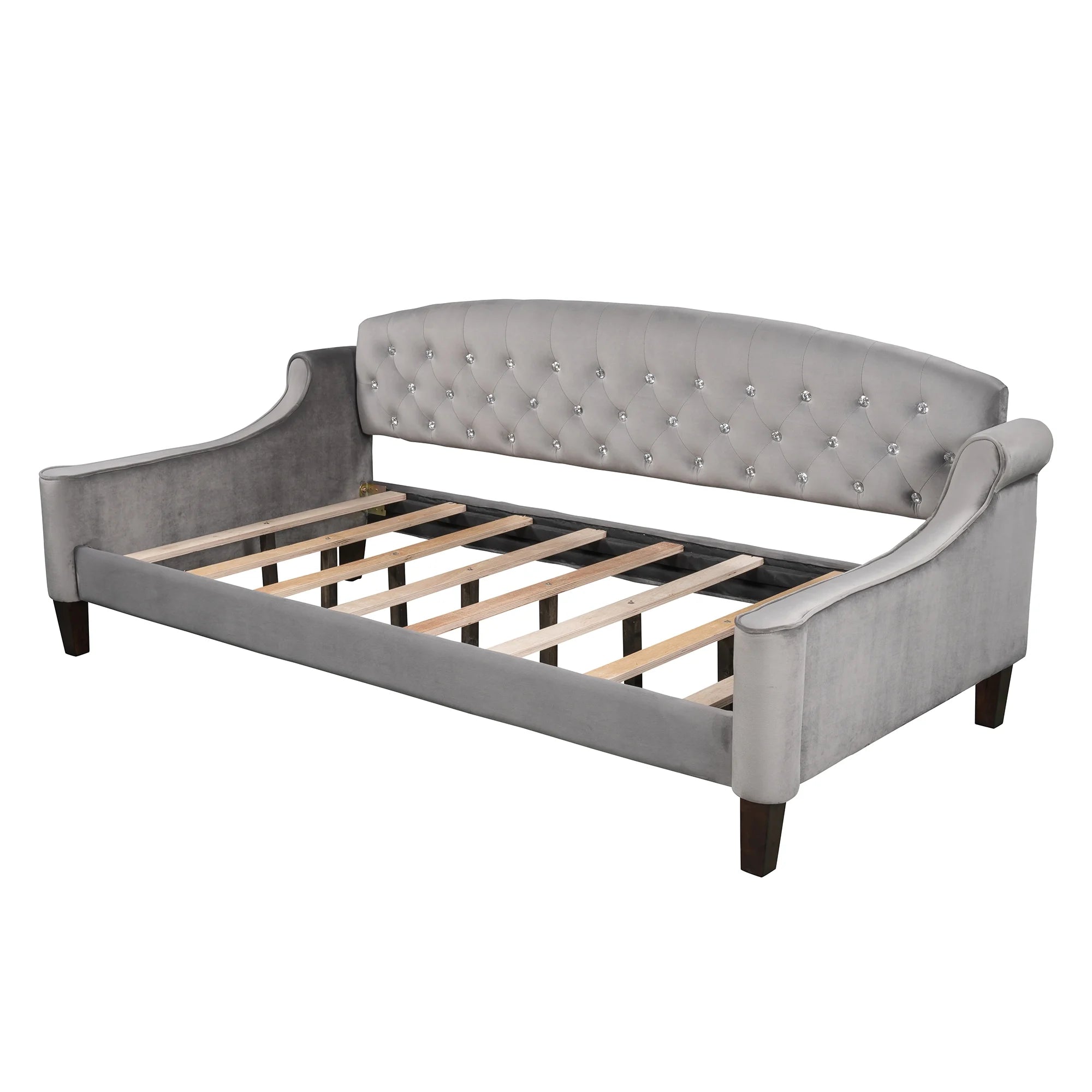 Euroco Twin Size Tufted Button Daybed Gray X460649