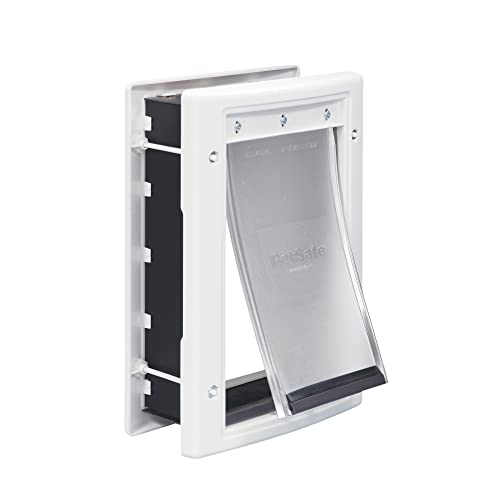 PetSafe Never Rust Dog and Cat Door, Medium, for Pets Up to 40 lb, Paintable, Easy DIY Installation, Closing Panel Included, Install in Interior and Exterior Doors or Walls, Durable, Adjustable Flap
