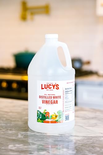 Lucy's Family Owned Natural Distilled White Vinegar, 1 Gallon (128 oz), 5% Acidity E6247