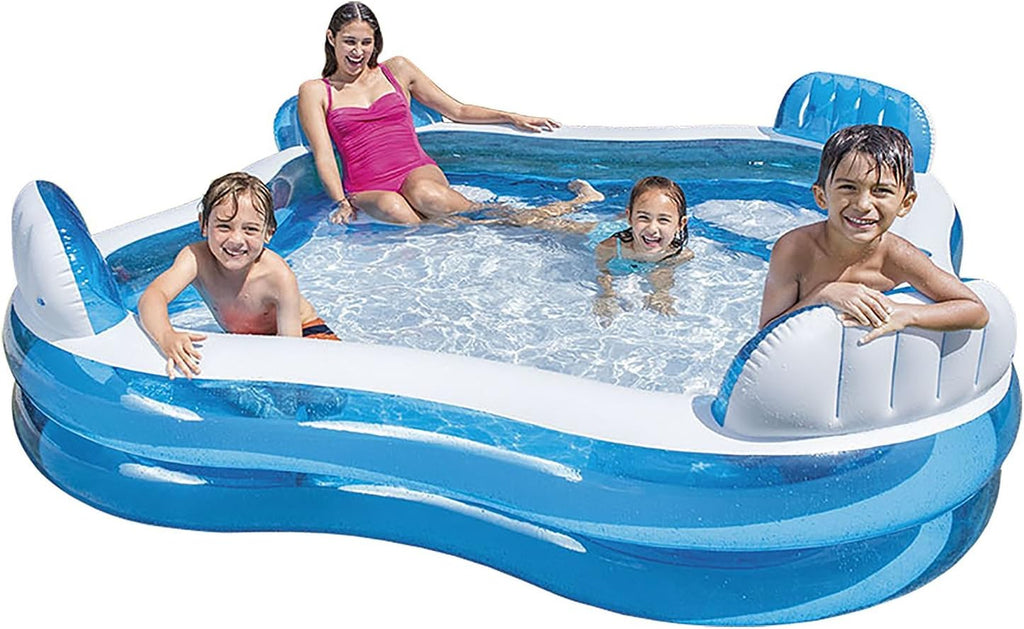 Family Swimming Pool, Inflatable with 4 Built-in Seats for Kids Adults Z37802