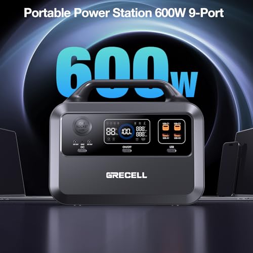 GRECELL Portable Power Station 300W, 230Wh LiFePO4 Battery, Solar Generator for Camping K3905