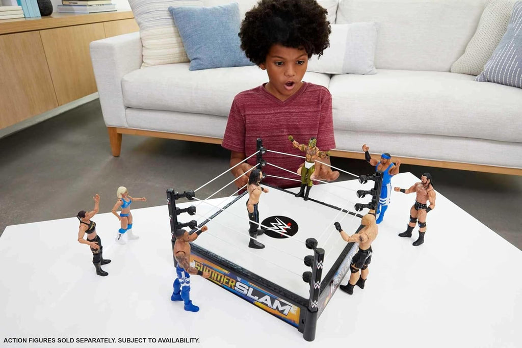 Mattel WWE Superstar Ring Playset with Spring-Loaded Mat, 14-inch F2265