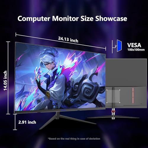 24 Inch Curved Gaming Monitor Full HD 1080P Frameless FreeSync Eye Care R30523