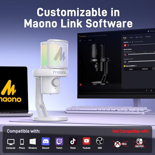 MAONO Wireless Microphone for PC, Gaming, Streaming, Podcast (DM40-Black) G850723