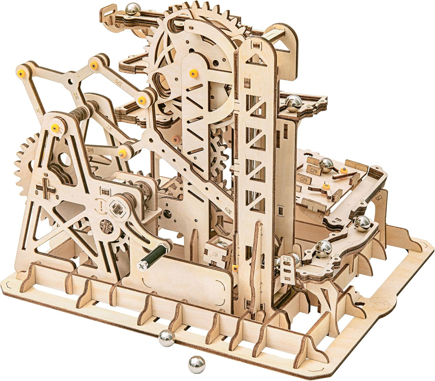 Rowood 3D Wooden Marble Run Puzzle Craft Toy, Gift for Adults & Teen Boys Girls, Age 14+, DIY Model Building Kits - Tower Coaster(Marble Climber)