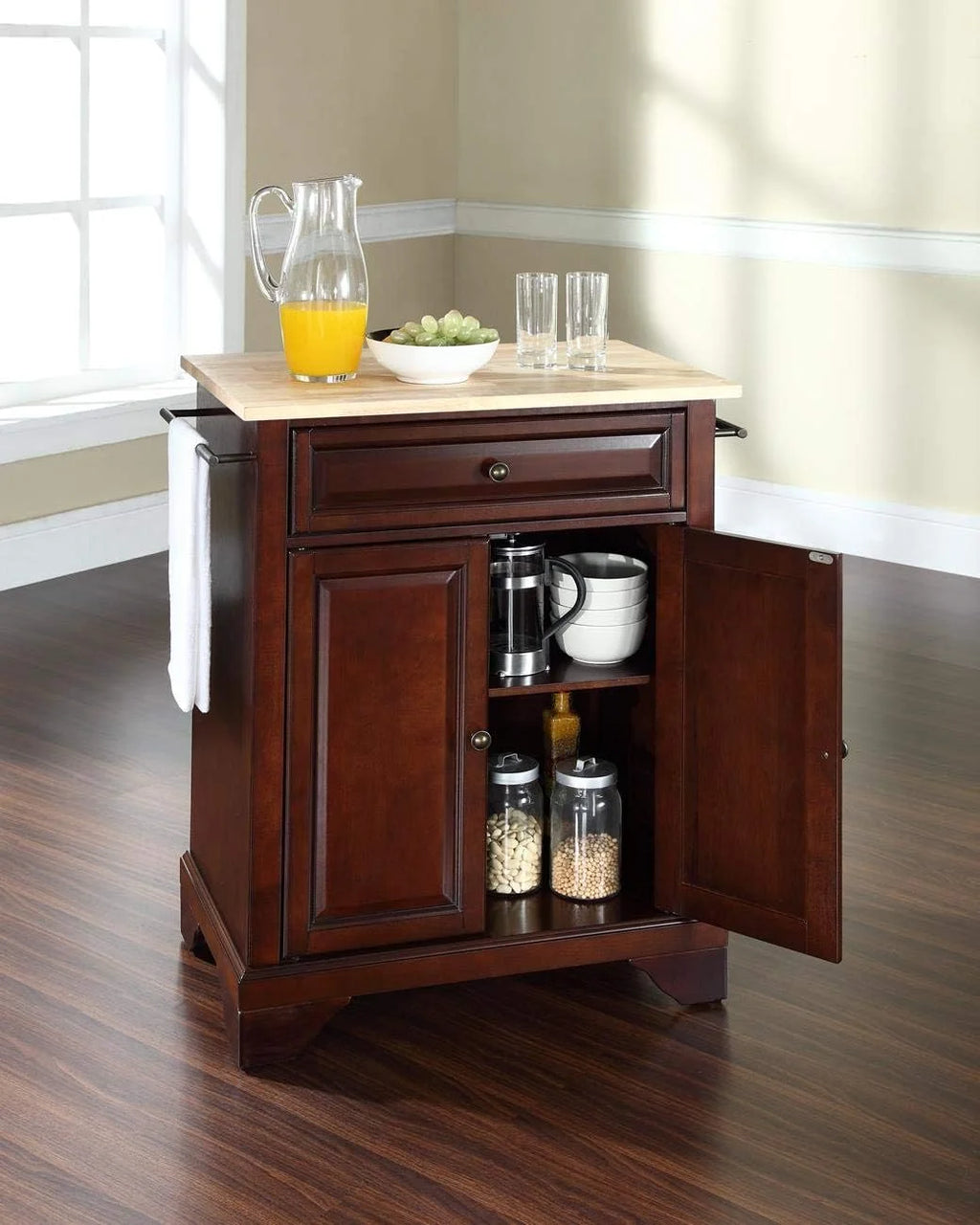 Lafayette Cuisine Kitchen Island with Natural Wood Top Y32747
