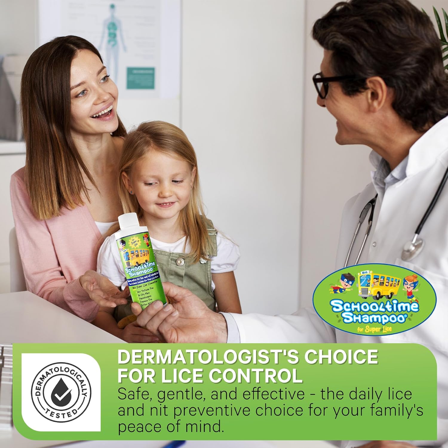 Lice Elimination Kit for Kids by Schooltime with Shampoo, Spray & Comb Z1714