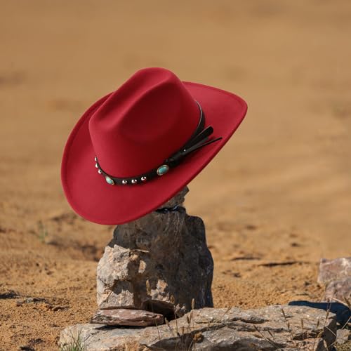 Women's Suede Western Cowgirl Hat with Wide Brim S6037