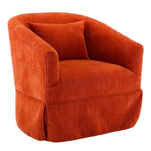 Swivel Accent Armchair with Skirt, Blue W1224