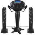Singing Machine ISM1030BT Bluetooth Pedestal Karaoke System with Resting Tablet Cradle and 7"LCD Color Monitor and Two Microphones, Black